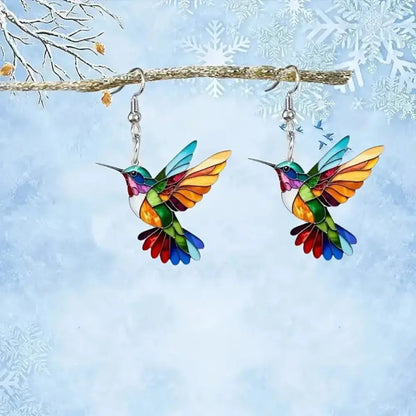 Boucle d'Oreilles Colibri Coloré