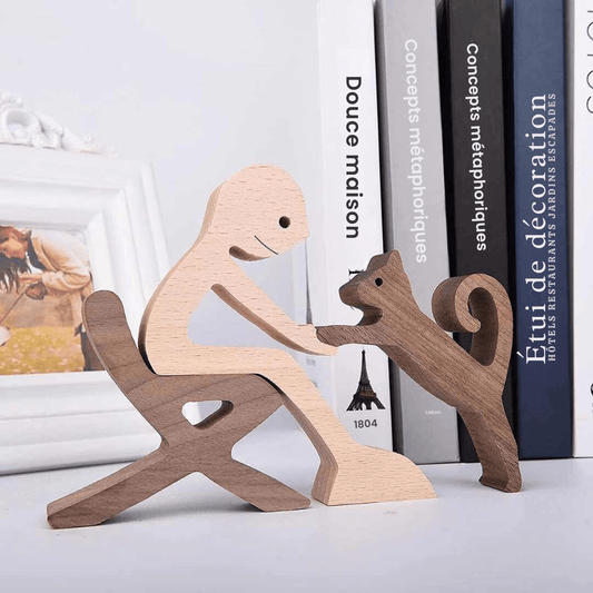 Figurine personnalisée en bois - Passion félin