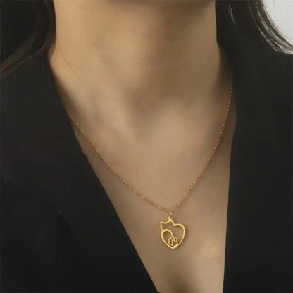 Collier Contour Chat et Patte