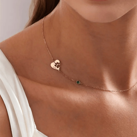 Collier Empreinte de Patte Gravée Personnalisable