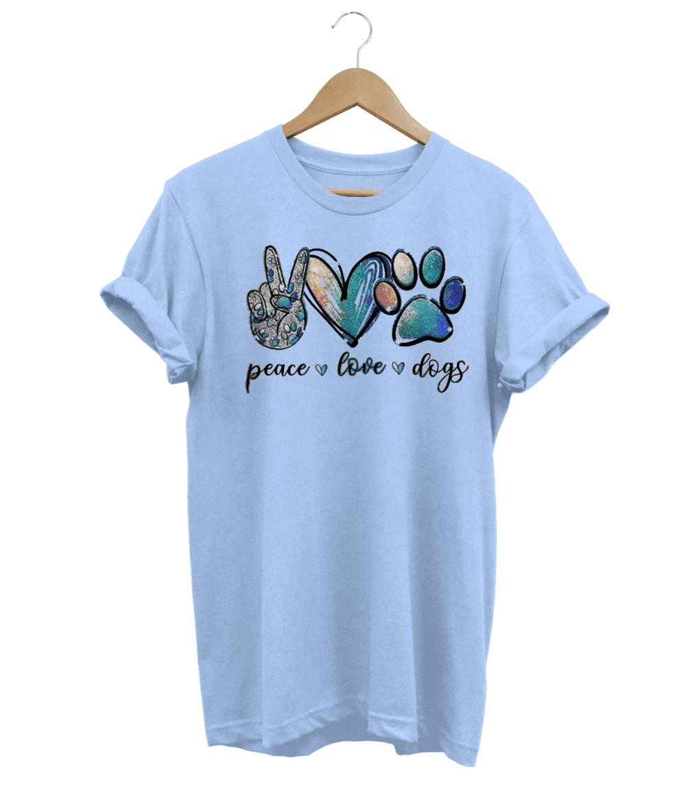 T-shirt Peace, Love & Dogs